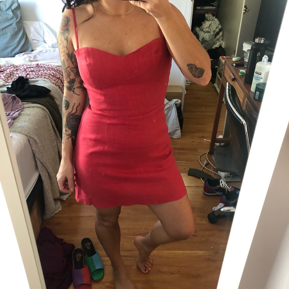 Red Linen Reformation Mini